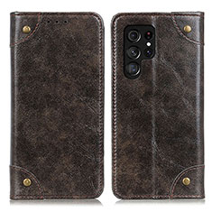 Funda de Cuero Cartera con Soporte Carcasa M04L para Samsung Galaxy S22 Ultra 5G Bronze