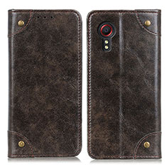 Funda de Cuero Cartera con Soporte Carcasa M04L para Samsung Galaxy XCover 5 SM-G525F Bronze