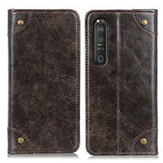 Funda de Cuero Cartera con Soporte Carcasa M04L para Sony Xperia 1 III Bronze