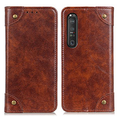 Funda de Cuero Cartera con Soporte Carcasa M04L para Sony Xperia 1 III Marron