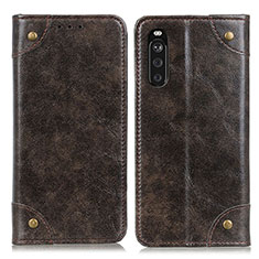 Funda de Cuero Cartera con Soporte Carcasa M04L para Sony Xperia 10 III Lite Bronze