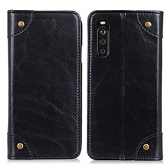 Funda de Cuero Cartera con Soporte Carcasa M04L para Sony Xperia 10 III SOG04 Negro