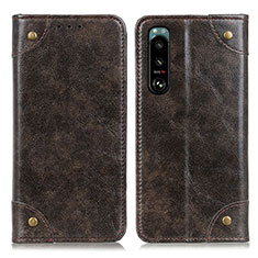 Funda de Cuero Cartera con Soporte Carcasa M04L para Sony Xperia 5 III SO-53B Bronze