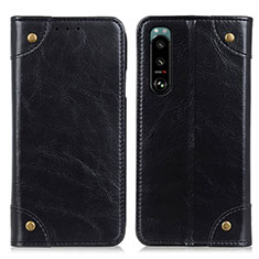 Funda de Cuero Cartera con Soporte Carcasa M04L para Sony Xperia 5 III SO-53B Negro