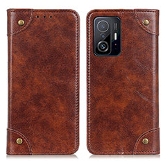 Funda de Cuero Cartera con Soporte Carcasa M04L para Xiaomi Mi 11T 5G Marron