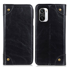 Funda de Cuero Cartera con Soporte Carcasa M04L para Xiaomi Redmi K40 5G Negro