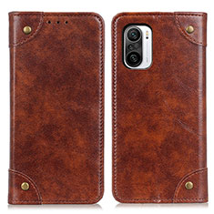 Funda de Cuero Cartera con Soporte Carcasa M04L para Xiaomi Redmi K40 Pro 5G Marron