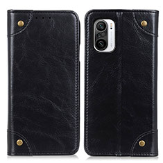 Funda de Cuero Cartera con Soporte Carcasa M04L para Xiaomi Redmi K40 Pro+ Plus 5G Negro