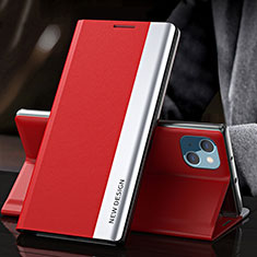 Funda de Cuero Cartera con Soporte Carcasa M05 para Apple iPhone 13 Rojo