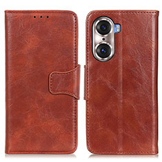 Funda de Cuero Cartera con Soporte Carcasa M05L para Huawei Honor 60 5G Marron