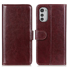 Funda de Cuero Cartera con Soporte Carcasa M05L para Motorola Moto E32s Marron