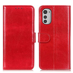 Funda de Cuero Cartera con Soporte Carcasa M05L para Motorola Moto E32s Rojo