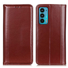 Funda de Cuero Cartera con Soporte Carcasa M05L para Motorola Moto Edge 20 5G Marron