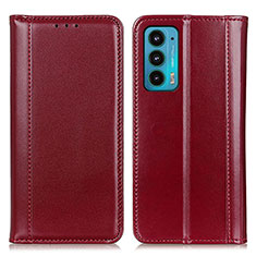 Funda de Cuero Cartera con Soporte Carcasa M05L para Motorola Moto Edge 20 5G Rojo