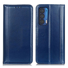 Funda de Cuero Cartera con Soporte Carcasa M05L para Motorola Moto Edge (2021) 5G Azul