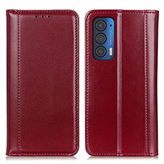 Funda de Cuero Cartera con Soporte Carcasa M05L para Motorola Moto Edge (2021) 5G Rojo