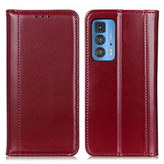 Funda de Cuero Cartera con Soporte Carcasa M05L para Motorola Moto Edge S Pro 5G Rojo