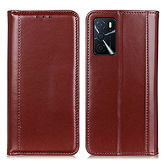 Funda de Cuero Cartera con Soporte Carcasa M05L para Oppo A16s Marron