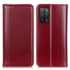 Funda de Cuero Cartera con Soporte Carcasa M05L para Oppo A53s 5G Rojo