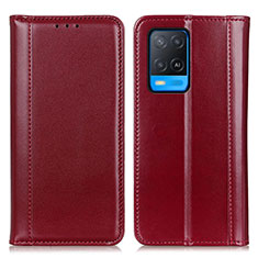 Funda de Cuero Cartera con Soporte Carcasa M05L para Oppo A54 4G Rojo