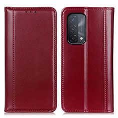 Funda de Cuero Cartera con Soporte Carcasa M05L para Oppo A54 5G Rojo