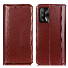 Funda de Cuero Cartera con Soporte Carcasa M05L para Oppo F19s Marron