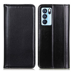 Funda de Cuero Cartera con Soporte Carcasa M05L para Oppo Reno6 Pro 5G India Negro