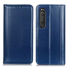 Funda de Cuero Cartera con Soporte Carcasa M05L para Sony Xperia 1 III Azul