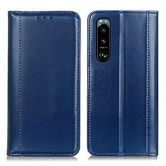 Funda de Cuero Cartera con Soporte Carcasa M05L para Sony Xperia 5 III Azul