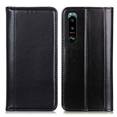 Funda de Cuero Cartera con Soporte Carcasa M05L para Sony Xperia 5 III Negro