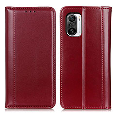 Funda de Cuero Cartera con Soporte Carcasa M05L para Xiaomi Redmi K40 Pro 5G Rojo