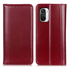 Funda de Cuero Cartera con Soporte Carcasa M05L para Xiaomi Redmi K40 Pro+ Plus 5G Rojo