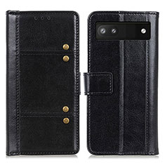 Funda de Cuero Cartera con Soporte Carcasa M06L para Google Pixel 6a 5G Negro