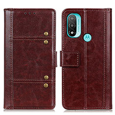 Funda de Cuero Cartera con Soporte Carcasa M06L para Motorola Moto E20 Marron