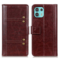 Funda de Cuero Cartera con Soporte Carcasa M06L para Motorola Moto Edge 20 Lite 5G Marron