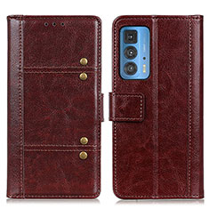 Funda de Cuero Cartera con Soporte Carcasa M06L para Motorola Moto Edge S Pro 5G Marron