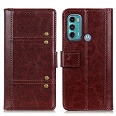 Funda de Cuero Cartera con Soporte Carcasa M06L para Motorola Moto G60 Marron