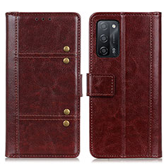 Funda de Cuero Cartera con Soporte Carcasa M06L para Oppo A53s 5G Marron