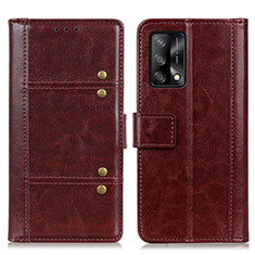 Funda de Cuero Cartera con Soporte Carcasa M06L para Oppo A74 4G Marron