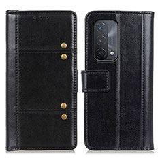 Funda de Cuero Cartera con Soporte Carcasa M06L para Oppo A74 5G Negro