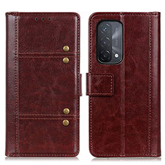 Funda de Cuero Cartera con Soporte Carcasa M06L para Oppo A93 5G Marron