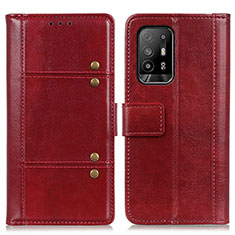 Funda de Cuero Cartera con Soporte Carcasa M06L para Oppo A94 5G Rojo