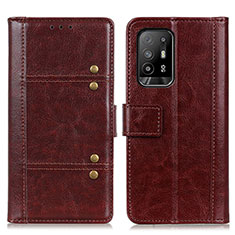 Funda de Cuero Cartera con Soporte Carcasa M06L para Oppo F19 Pro+ Plus 5G Marron