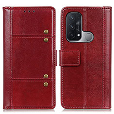 Funda de Cuero Cartera con Soporte Carcasa M06L para Oppo Reno5 A Rojo