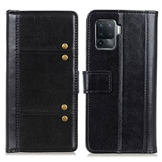 Funda de Cuero Cartera con Soporte Carcasa M06L para Oppo Reno5 F Negro