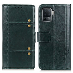 Funda de Cuero Cartera con Soporte Carcasa M06L para Oppo Reno5 Lite Verde