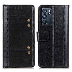 Funda de Cuero Cartera con Soporte Carcasa M06L para Oppo Reno6 5G Negro