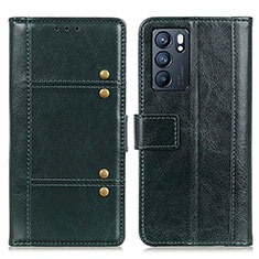 Funda de Cuero Cartera con Soporte Carcasa M06L para Oppo Reno6 5G Verde