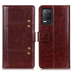 Funda de Cuero Cartera con Soporte Carcasa M06L para Realme V13 5G Marron