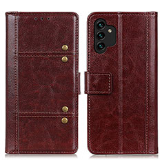 Funda de Cuero Cartera con Soporte Carcasa M06L para Samsung Galaxy A04s Marron